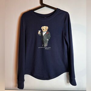 Polo Ralph Lauren - Long Sleeve Jersey, Polo Bear, Navy, Tuxedo, Martini, Sz S